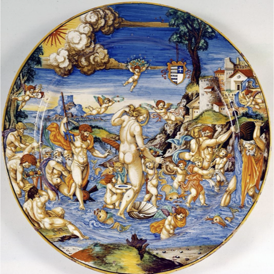 <p> Plates imitating Spanish lusterware</p>