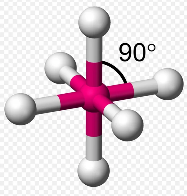 <p>sp³d²</p><p>0 lone pairs</p><p>6 bonding domains</p>