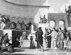 <p>Government ruled by a senate, or elected body of representatives. Most representatives came from the patrician class (wealthy aristocratic) and were elected by the plebeian class (middle class or commoners).</p>