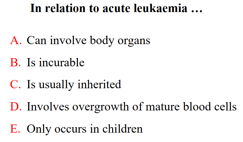 <p>- Can involve body organs</p><p>.</p><p>- it can be inherited, but its not "usually inherited"</p>