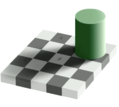 <p>Adelson's Checker=Shadow Illusion: When looking at the following image, we know that square B is perceived to be brighter. However the __________ of both objects is the same.</p>