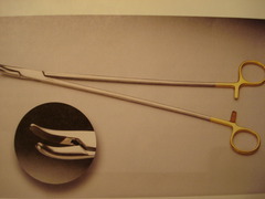 <p>Crile Wood is hard to open with one hand; Castroviejo is easy to operate with one hand and preferred by Gellin.</p><p>(Explanation: Castroviejo needle holders are designed for precision in periodontal surgery, allowing one-handed operation, which is critical for delicate suturing tasks. Crile Wood holders, while effective, are less ergonomic, requiring two hands to open, which can slow down procedures.)</p>