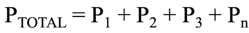 <p>states that in a mixture of gas, such as air, each gas has its specific pressure and the total pressure of this mixture of gas is given by the sum of the individual pressures</p>
