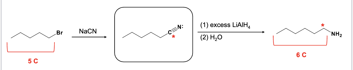 <ul><li><p>Used to convert an alkyl halide into an amine</p></li><li><p>Adds one more carbon to starting material</p></li></ul><p></p>