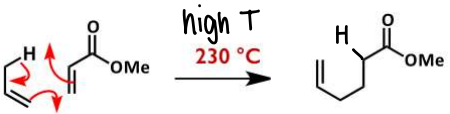 <p>A reaction in which one group of atoms is moved to another part of the same molecule or a different molecule.</p><ul><li><p>Usually at high T.</p></li><li><p>E.g. alder-ene reaction</p></li></ul><p></p>