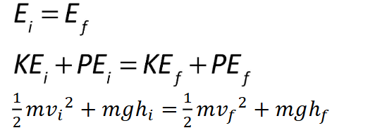 <p>kinetic and potential energies in the system</p><ul><li><p><span>Other types of potential energy functions can be added to modify this equation</span></p></li><li><p>ΔE = 0 because no energy change (same throughout)</p></li></ul><p></p>
