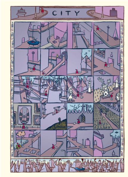 <p>→strip: enkel beeld</p><p>→ sprongen, samenvatting</p><p>→ zowel diegesis als mimesis </p>