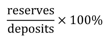 <p>the fraction of bank deposits that a bank holds as reserves </p>