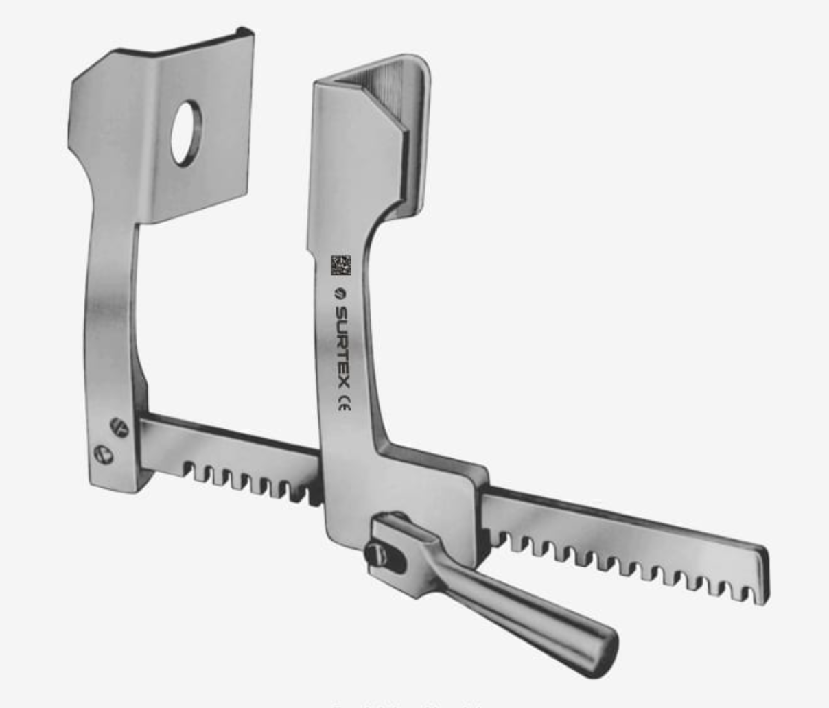 <p>Large retractor used as a rib spreader in thoracic and cardio-thoracic surgeries, it is a large self-retaining instrument.</p>