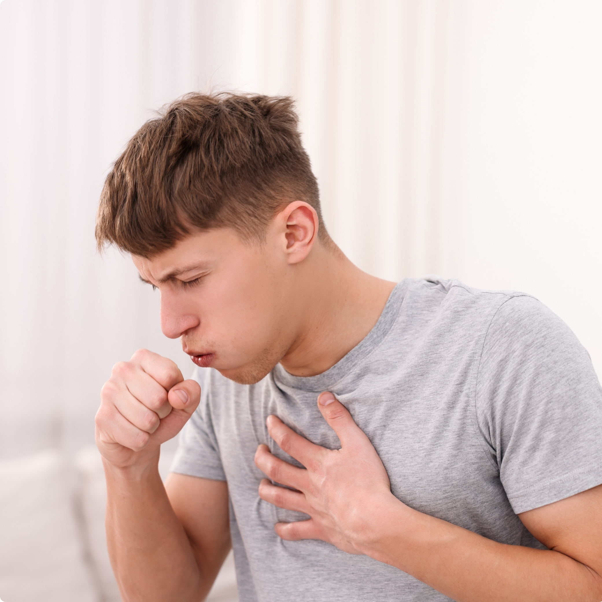 <p>(to) cough</p>