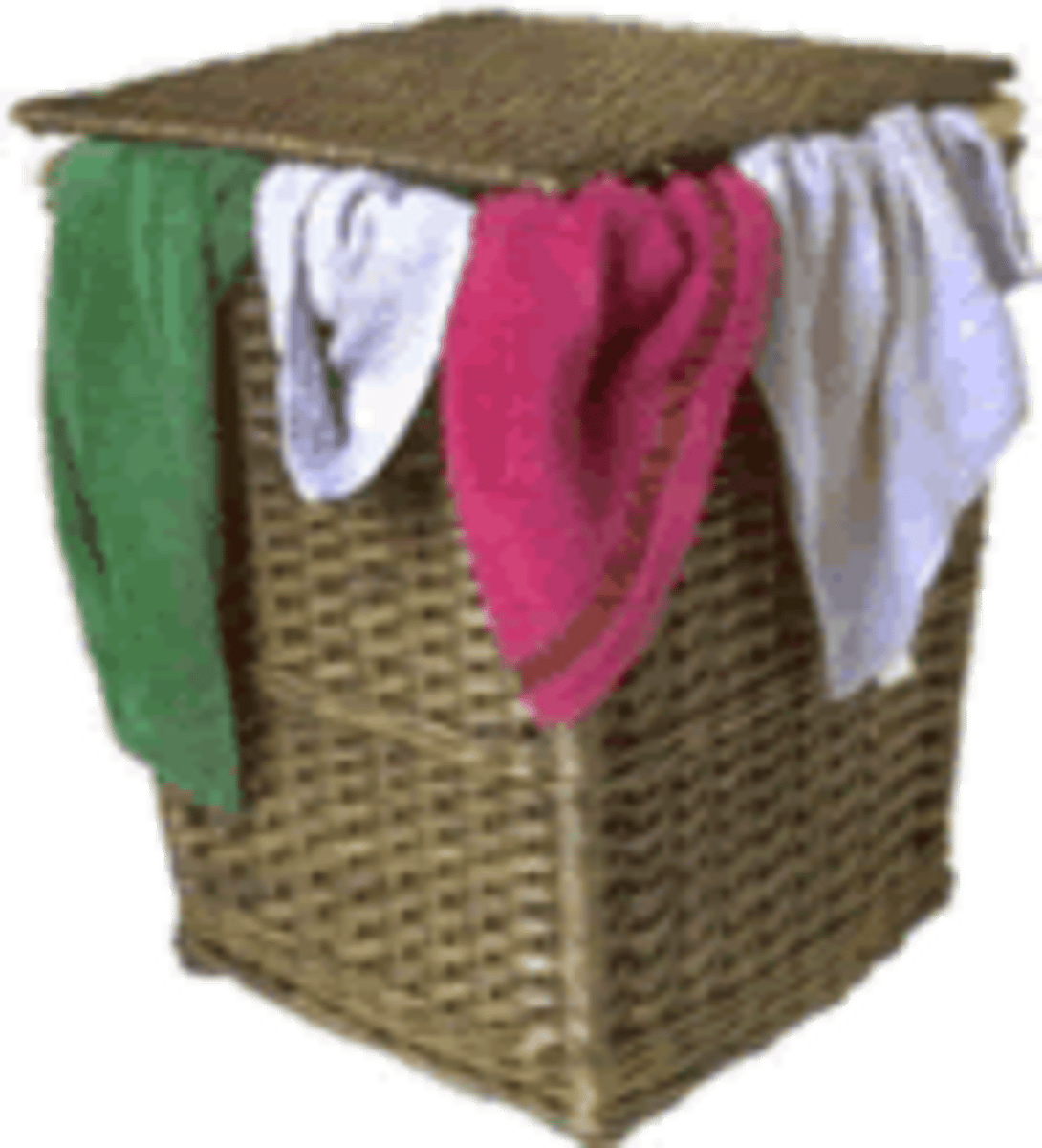 <p>A large container used for holding dirty clothes before they are washed.</p><p>Example: Please don't leave your clothes on the floor, put them in the laundry basket.</p>