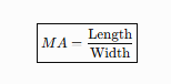 <ul><li><p><strong>Length</strong> = distance from tip to back</p></li><li><p><strong>Width</strong> = thickness of the wedge</p></li></ul><p></p>