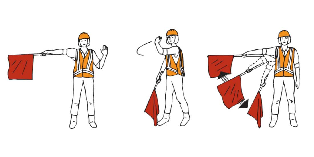 <p>flagger signals</p>