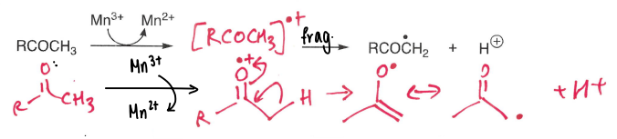 <p>Using an Mn3+ oxidant.</p>