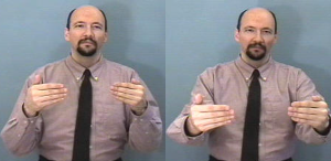 <p>“not” sign and “get along” —> cupped hands move forward</p>