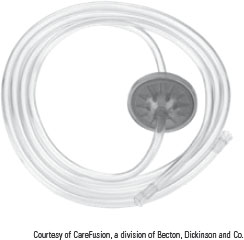 <p><span style="background-color: var(--color1);">plastic disposable tubing with Luer-Lock ends</span>. The tubing has an <span style="background-color: var(--color1);"><u>inline hydrophobic filter to prevent particulate from the CO<sub>2</sub> tank entering the patient’s body.</u></span> <span style="background-color: var(--color5);"><u>The filter is located at the tubing end that connects to the machine</u></span>.</p>