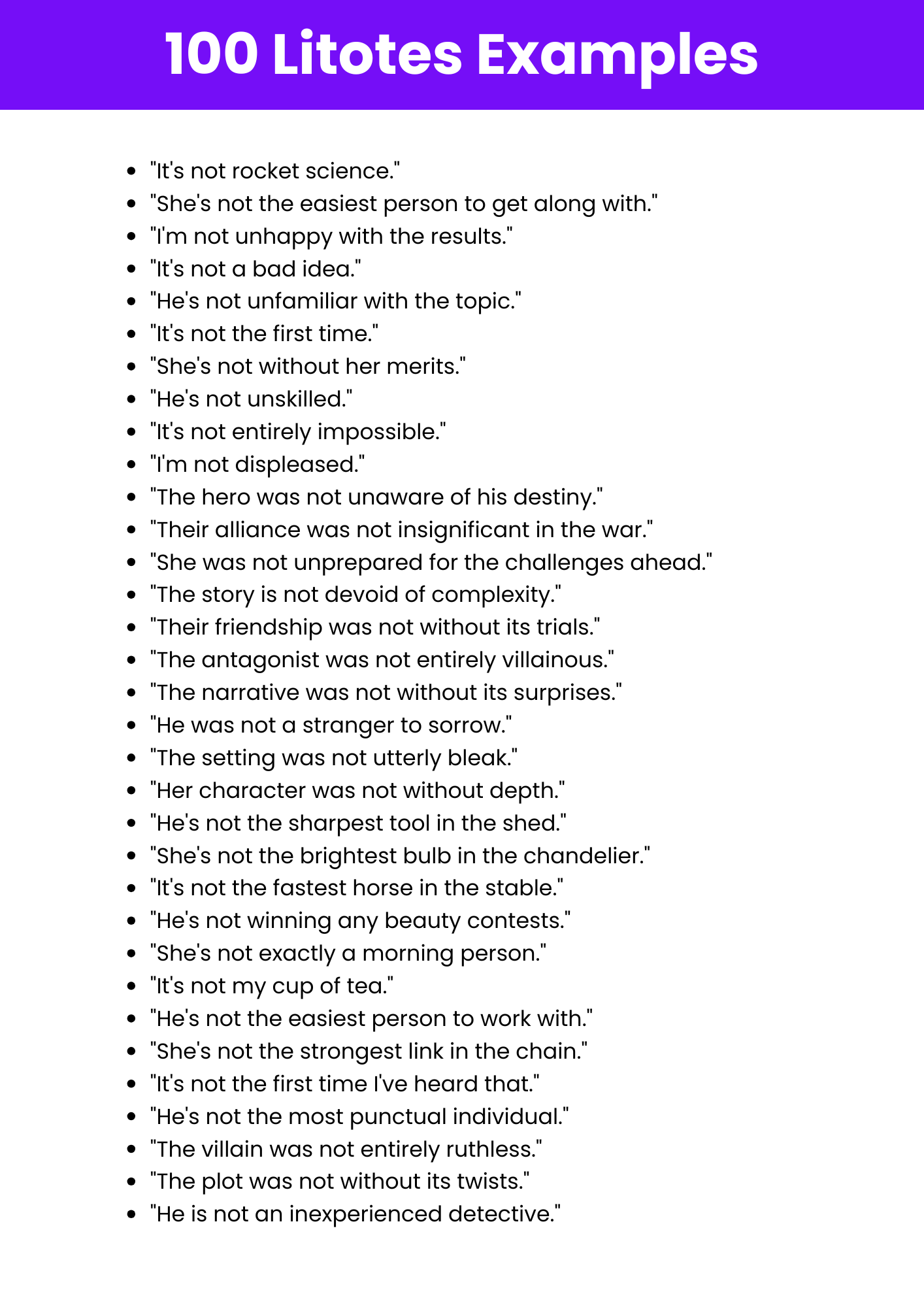 <p>Litotes</p>