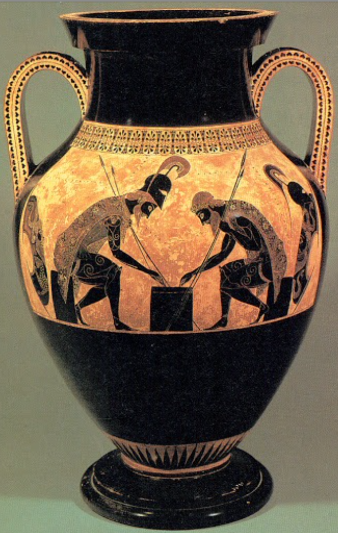 <p>Ajax and Achilles by Exekias</p>