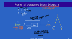 <p>True or False: </p><p>There is a feedback loop in the fusional vergence system that is constantly calculating vergence error</p>