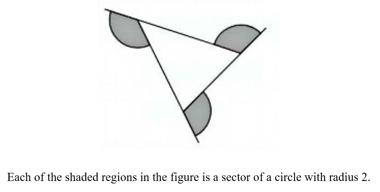 <p>Quantity A</p><p>The sum of the areas of the three shaded regions</p><p>Quantity B</p><p>4π</p><p></p><p>Quantity A is greater.</p><p>Quantity B is greater.</p><p>The two quantities are equal.</p><p>The relationship cannot be determined from the information given.</p>