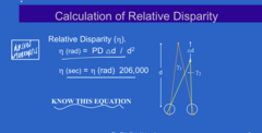 <p>Equation to Know for Relative Disparity when there are 2 real world targets Separated by a distance, d</p>