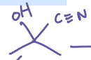 <p>Cyanohydrin Formation</p><p>creates tetrahedral with OH and CN groups</p>