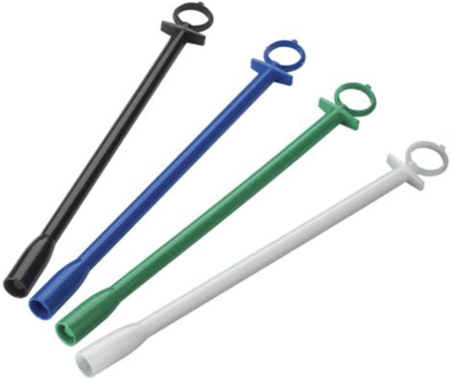 <ul><li><p>Use to give something solid (generally a pill) orally </p></li><li><p>Stick inside of mouth and shoots pill right to back of throat for animal to swallow</p></li><li><p>administers boluses/pills to sheep & cows! </p></li></ul><p></p>