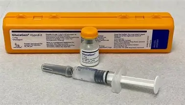 <p>admin <span style="color: rgb(219, 38, 38);"><strong>IM glucagon!!!</strong></span></p><ul><li><p>then give <strong>simple </strong>carbs if tolerated</p></li><li><p>watch vomiting</p></li></ul><p></p>