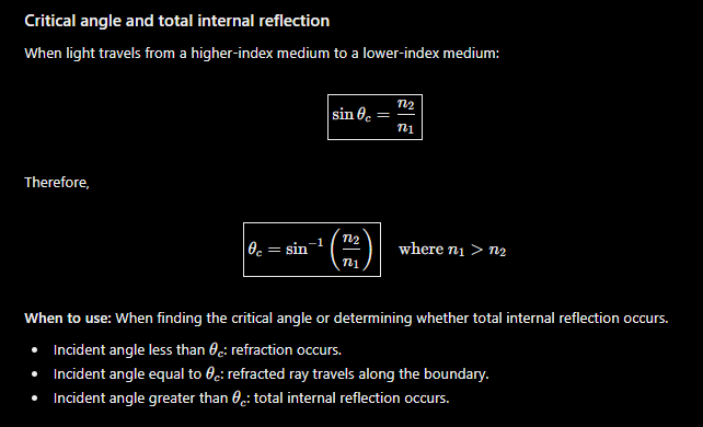 <p>Refraction is equal to 90 degrees</p>