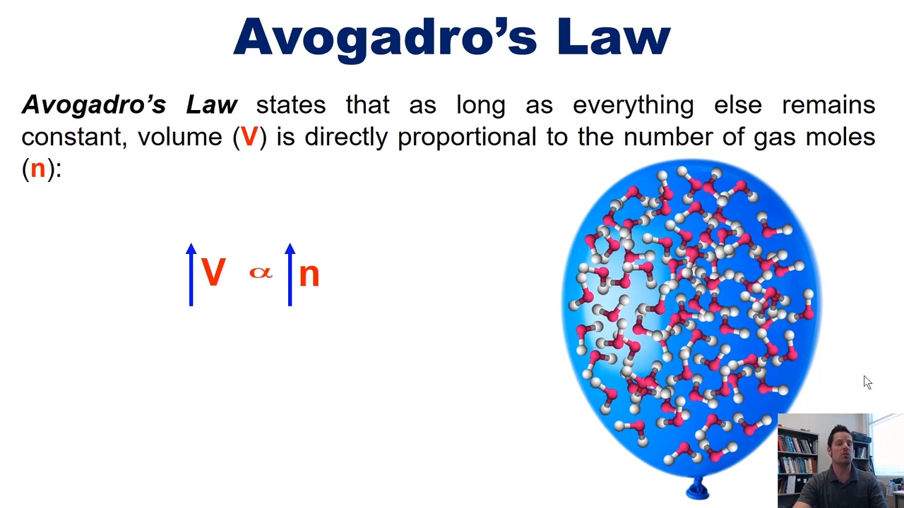 <p>Volume is proportional to gas moles</p>