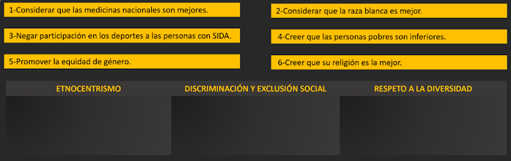 <p><span><span>4. Acomoda las siguientes actitudes у acciones según corresponda.</span></span></p>