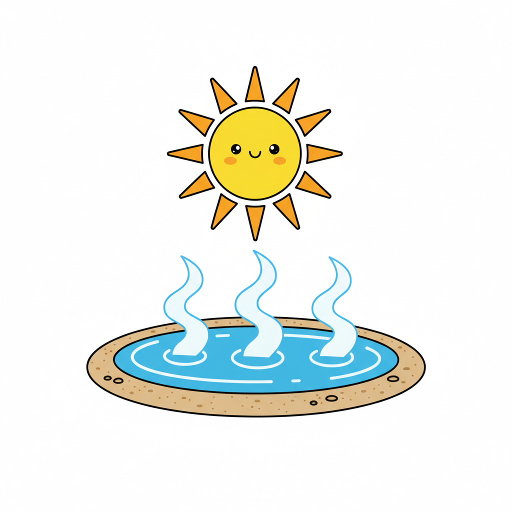 <p>The process in which a liquid changes into a gas because of heat.</p>