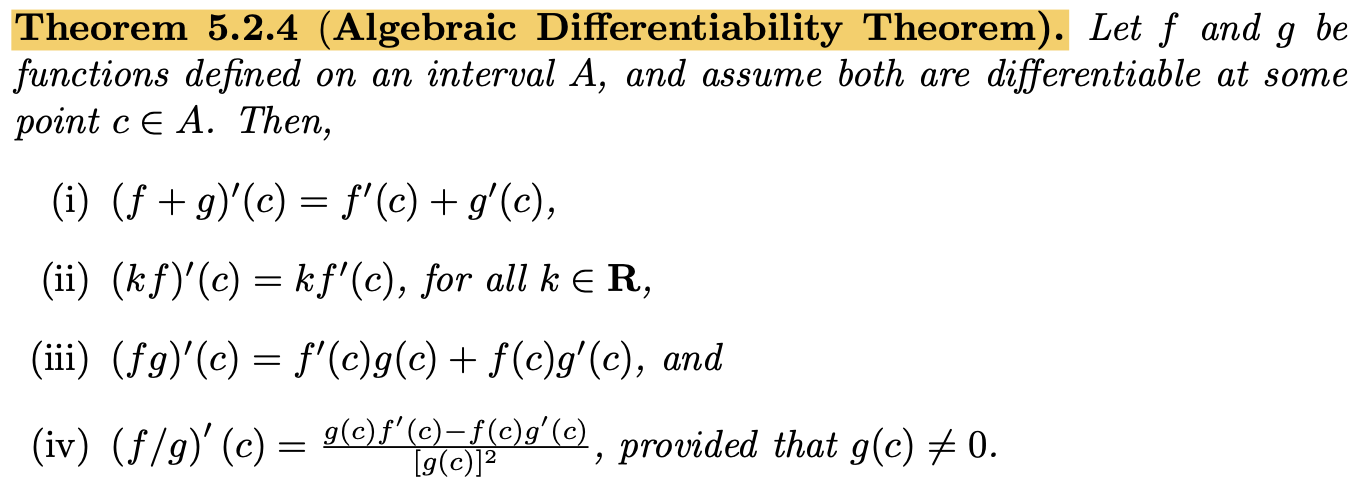 <p>Algebraic Differentiability Theorem</p>