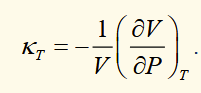 <p>the (-) sign because materials reduce in volume when pressure increases </p>