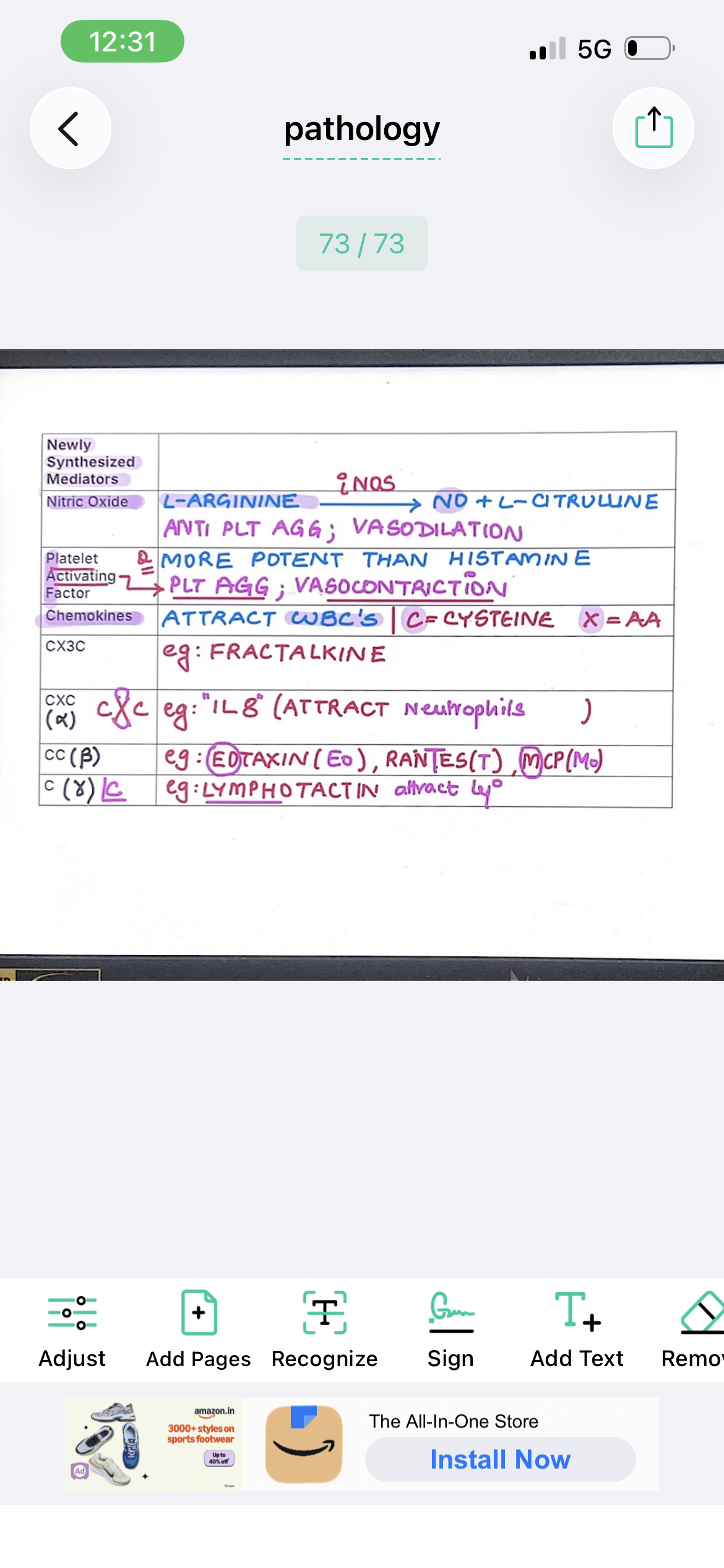 <p>Nitric oxide , pAF lysosomal enzyme</p>