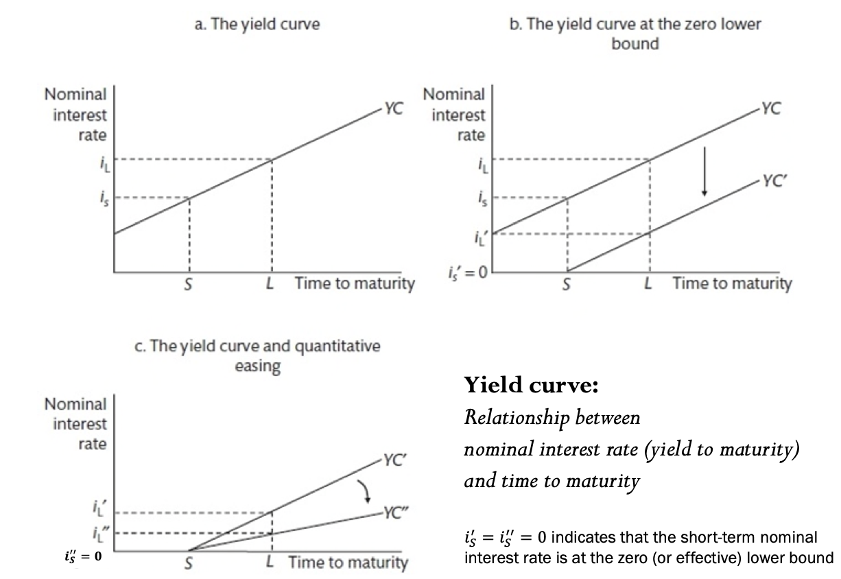 <p>Policy interventions and the yield curve:</p>