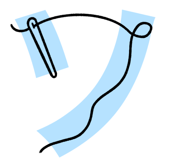 <p>“So” → needle with string because you <strong>sew</strong> things. REMEMBER: Needle ALWAYS vertical!!!</p>
