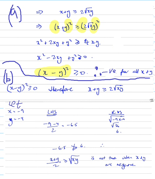 <p>since given <strong><u><mark data-color="yellow" style="background-color: yellow; color: inherit;">all values positve → we can square both sides</mark></u></strong></p>