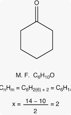 <p>C<sub>n</sub>H<sub>2n+2 </sub>(n is your number of carbons from your original formula, the chemical formula for this you will then compare with your ORIGINAL chemical formula, i.e, comparing Hydrogens). You will subtract the big number, n, by the smaller one and divide it by 2. This will give you your degree of unsaturation, so the number of pi bonds or rings you can have. (see image)</p>