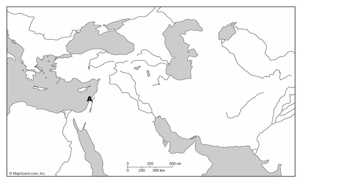 <p>The place indicated by “A” on this map is</p>