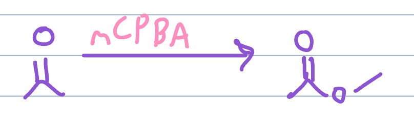 <p>Ester (bearyer villiger reaction)</p>