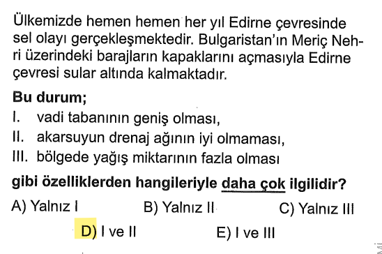 <p>Meriç Nehri düz bir tabanda akar. Baraj kapakları açılınca veya çok yağış olunca nehir yatağından hemen taşar çünkü yer şekilleri çok düzdür.</p>