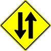 <p>D. Two-way traffic ahead.</p>