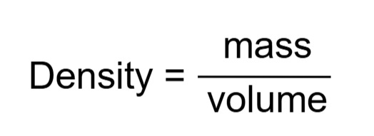 <p><span style="background-color: transparent;">Density = mass ÷ volume</span></p>