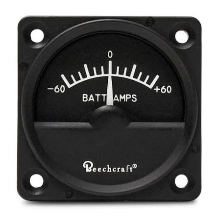 <p>Indicates if there is charge going to the battery or coming from the battery. + means battery is being charged, - means the alternator has failed</p>