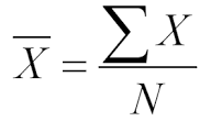 <p>Mean = Sum of Data Values / Total # of Data Items</p>