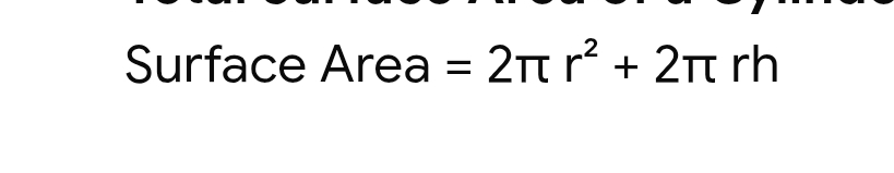 <p>2pi*r² + 2pi rh</p>