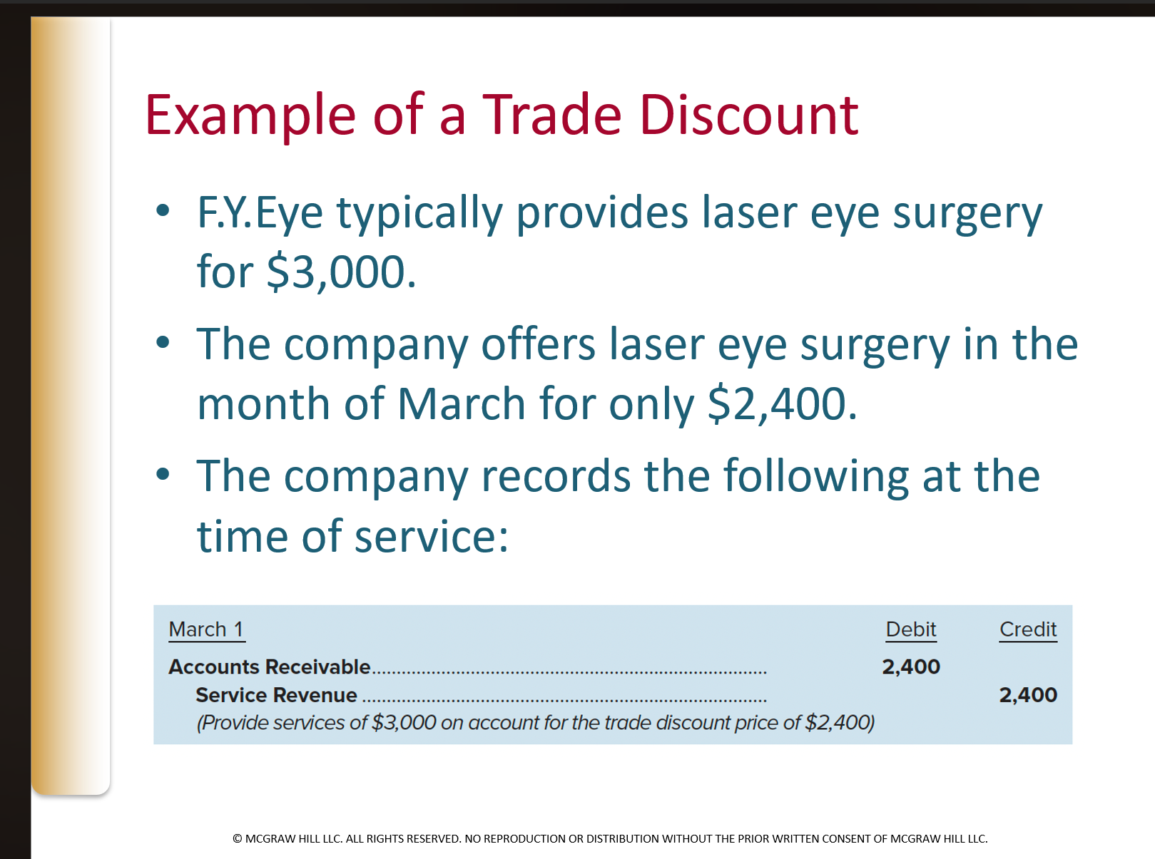 <p>Reduction in the listed price of a good or service. <span>Because sellers are entitled to receive only the discounted amount, sale is recorded at this lower amount.</span></p>