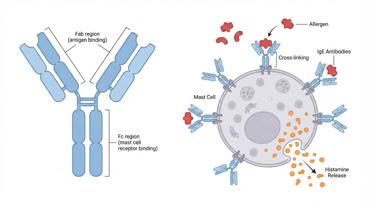 <p>Involved in the activation of mast cells and basophils. Targets parasitic infections and triggers allergens (allergic reactions)</p>
