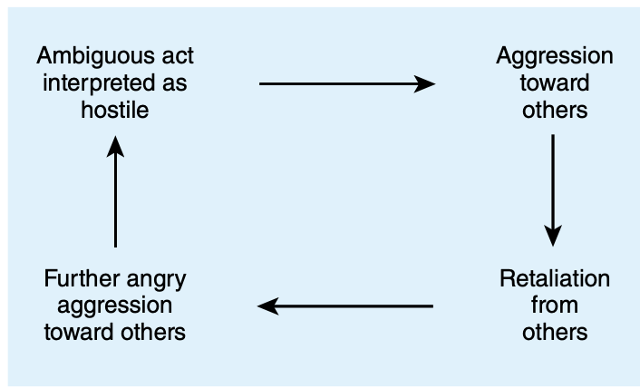 <ul><li><p><span>Children with conduct disorder (especially with c/u traits) are deficient in moral awareness</span></p><ul><li><p><span>Moral awareness = sense of what is right/wrong; ability and desire to abide by rules and norms</span></p></li><li><p><span>Lack of moral awareness in adulthood figures in APD and psychopathy; risk factor</span></p></li></ul></li><li><p><span>Bidirectional relationship between <em>parenting </em>and c/u traits</span></p><ul><li><p><span>Twin receiving harsher parenting more likely to have c/u traits -> may develop in part from environmental factors</span></p></li><li><p><span>c/u traits may contribute to decreases in parental warmth -> c/u traits predict lessening in parental warmth over time</span></p></li></ul></li><li><p><span>Social-cognitive approach:</span></p><ul><li><p><span>Hostile bias: children more likely to interpret ambiguous acts as hostile, leading them to act more aggressively</span></p></li></ul></li></ul><p></p>